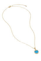 Petite DY Elements Pendant Necklace, 18K Yellow Gold With Turquoise And Diamonds